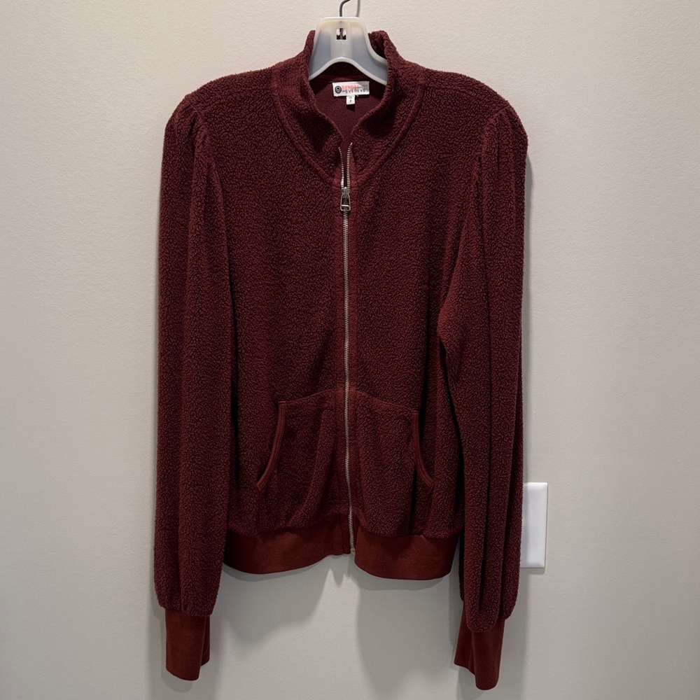 Sundry Burgundy Zip-Up Hoodie